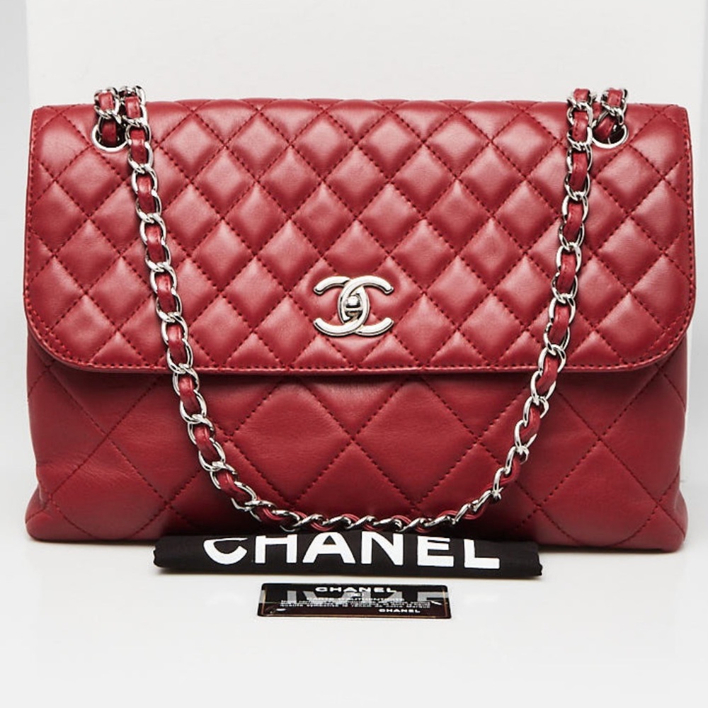 CHANEL Jumbo XL In The Business Lambskin Quilted Diamond Stitch CC Flap Bag